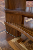 Walnut and Sycamore Spiral Staircase and Balcony Railing